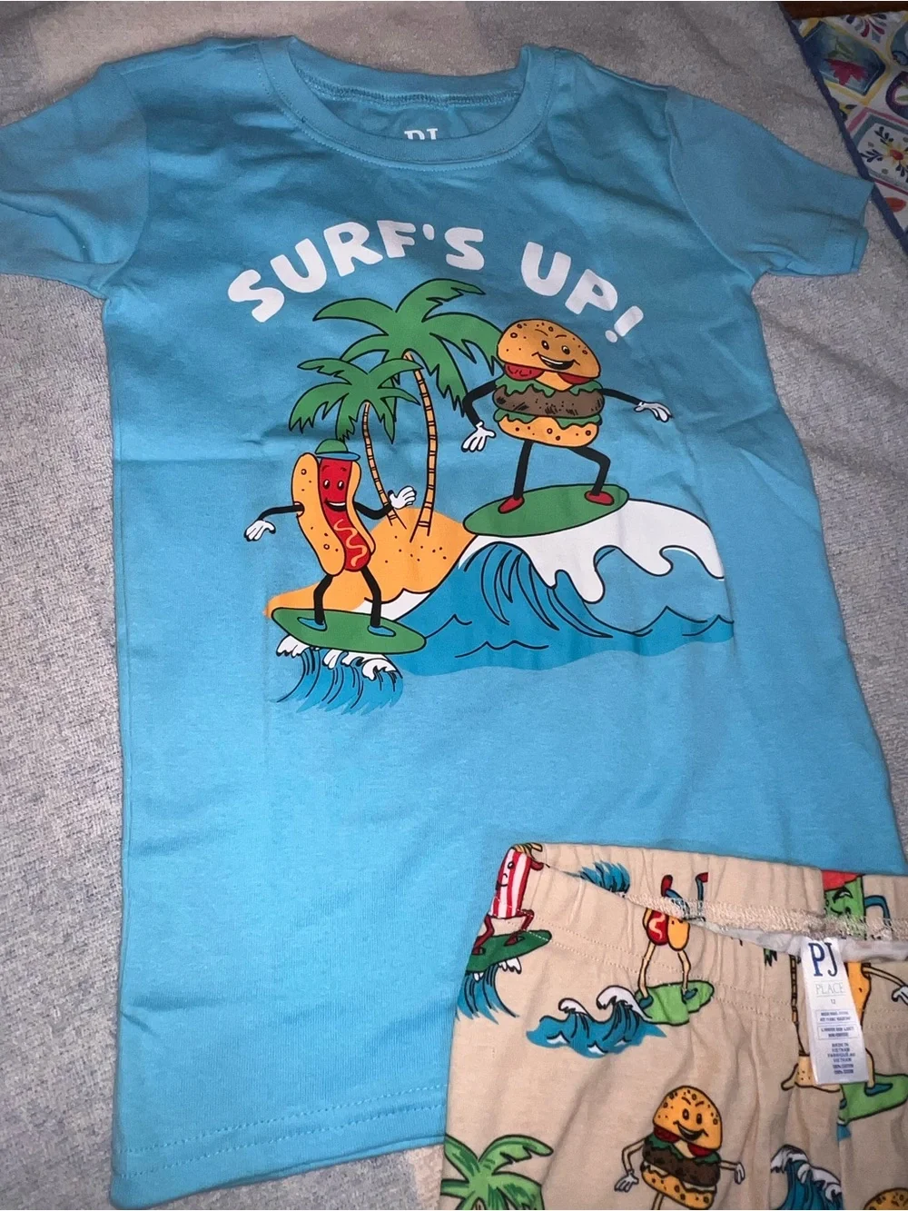 The Children's Place Turquoise Surf's Up Burger & Fries Matching Set - Picture 4 of 5